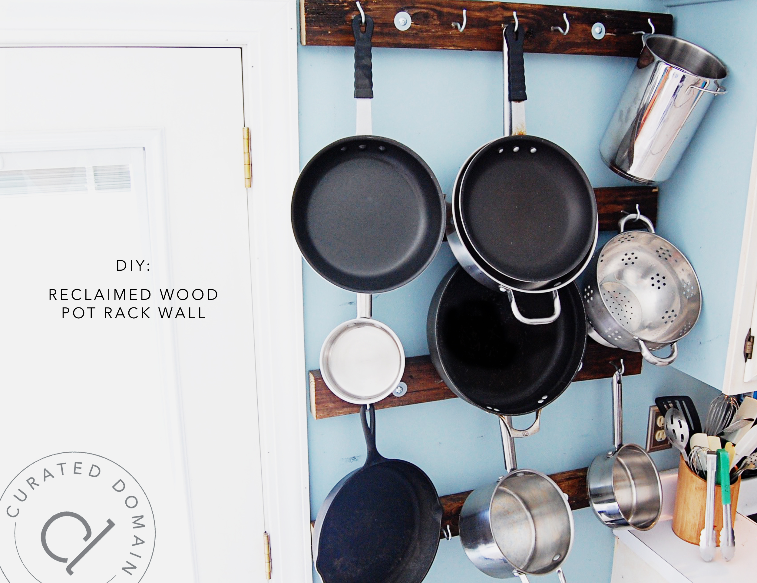 Reclaimed Wood Pot Rack Wall – Curated Domain