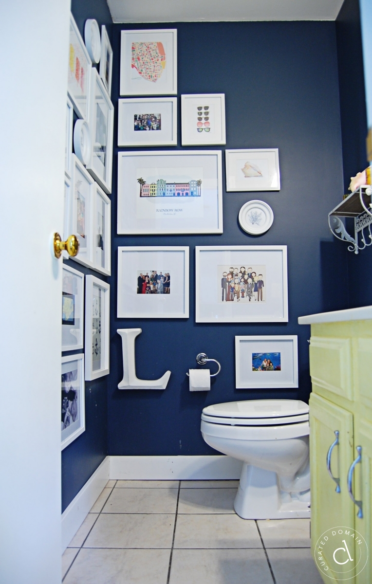Dark Blue Powder Room     