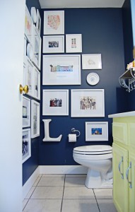 Dark Blue Powder Room     